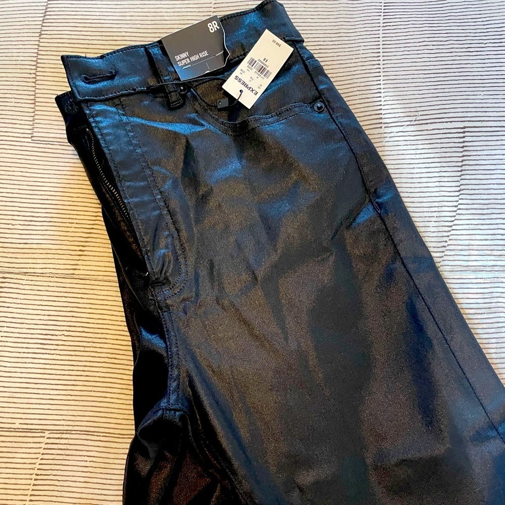 Express Super High waste Coated jeans size 8